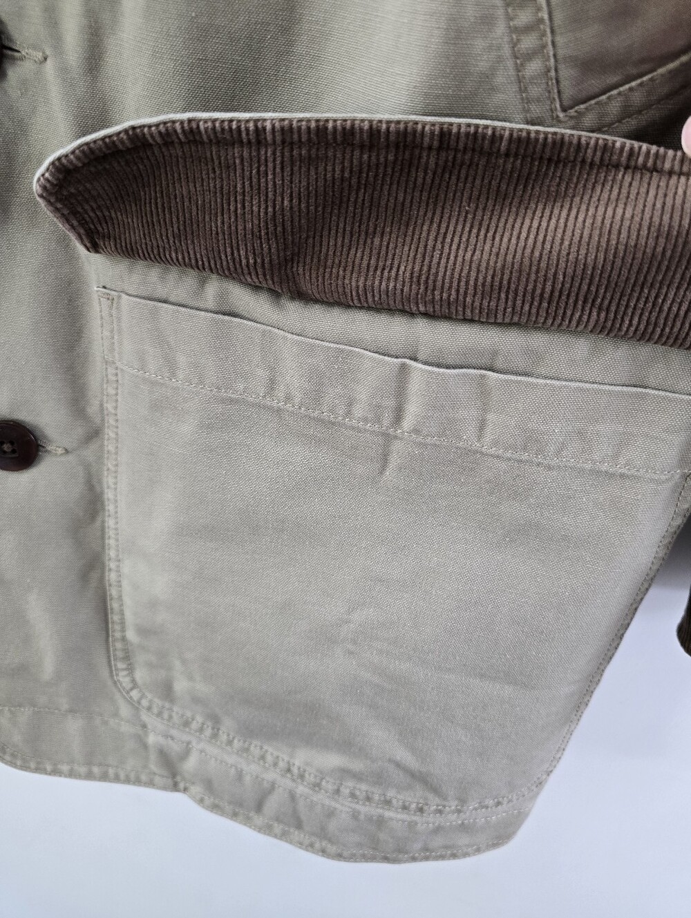 LL Bean Barn Jacket Corduroy Trim Vintage VTG 90s Y2k Chore Coat Button Front M - Picture 3 of 15